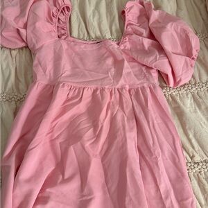 Pink baby doll dress